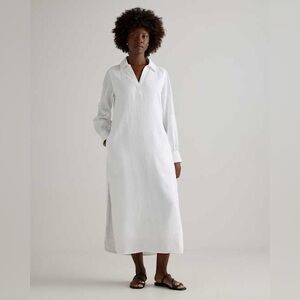 Quince 100% European Linen Popover Maxi Dress with Pockets - XS